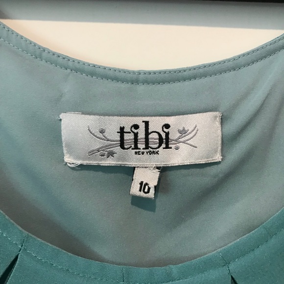 Tibi Lillian Silk Scoop Dress Tiffany Blue - Picture 3 of 3